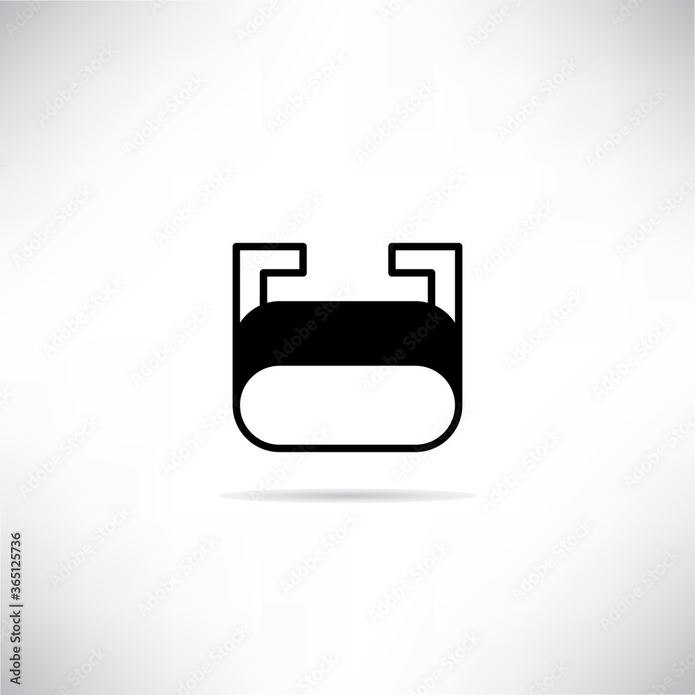 VR icon with shadow on white background