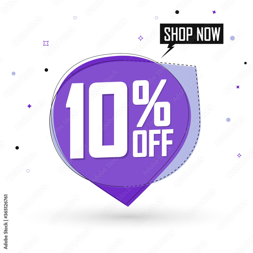 Sale 10% off, bubble banner design template, discount tag, vector illustration Sale 10% off, bubble banner design template, discount tag, vector illustration