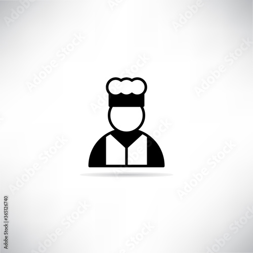 chef icon with drop shadow vector illustration