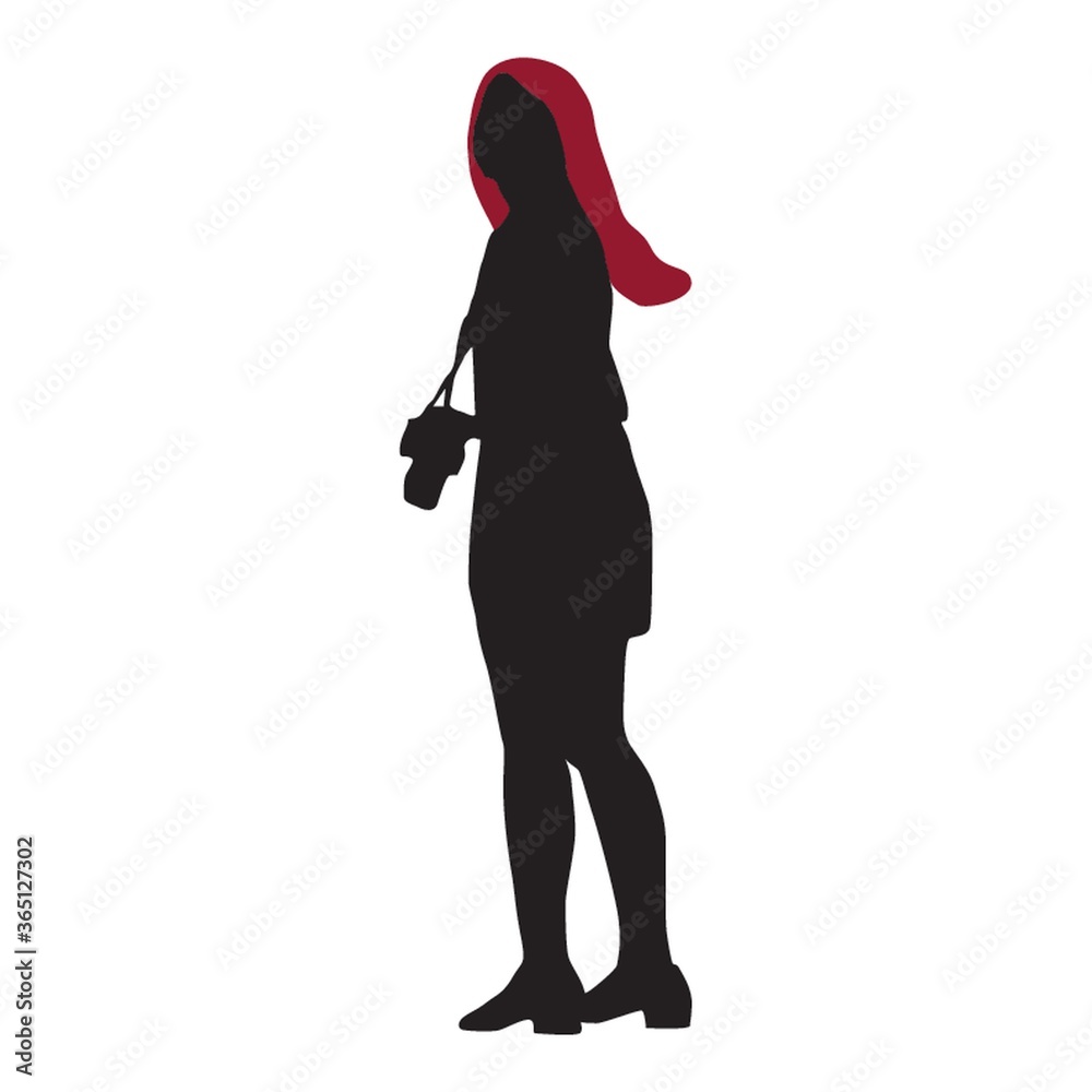 silhouette of a girl with camera