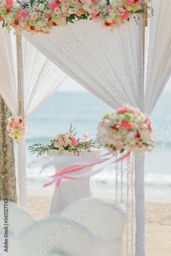 Fototapeta Naklejka Na Ścianę i Meble -  Wedding setup on the beach