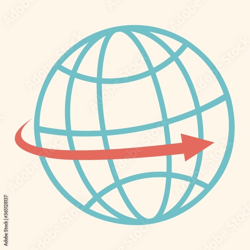 globe with arrow