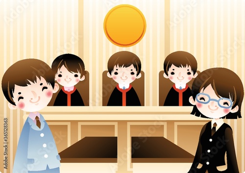 group of law students in a court room