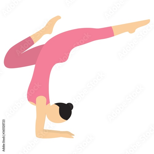 girl practising yoga in varied feathered peacock pose