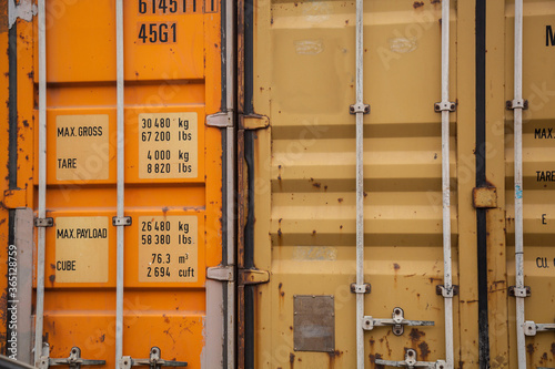 Ship Container. Maritime container. Old ship container.