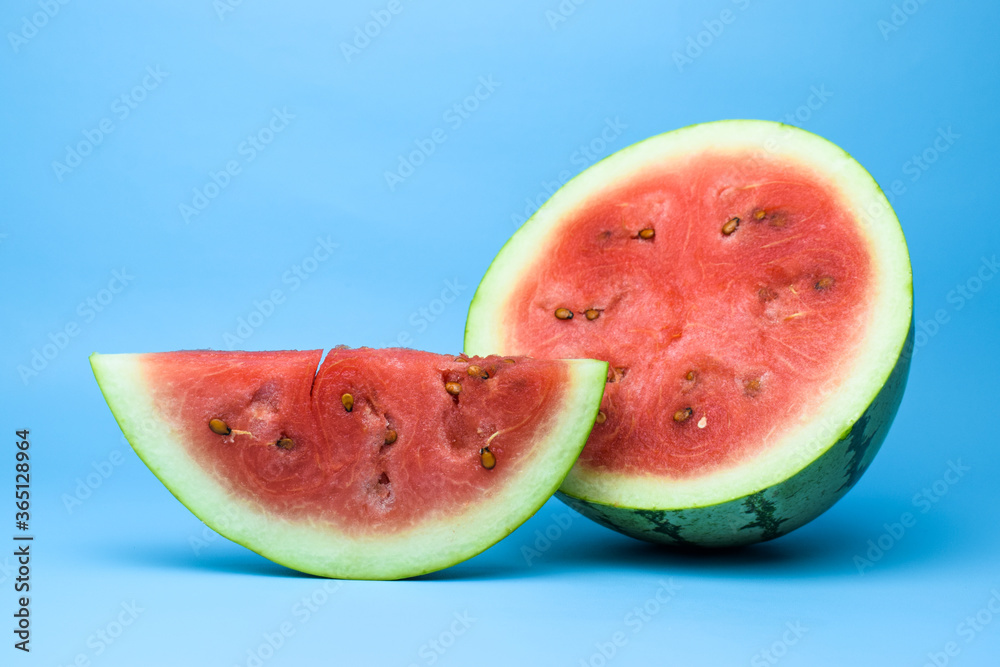 Slice Watermelon on blue background Slice Watermelon on blue background