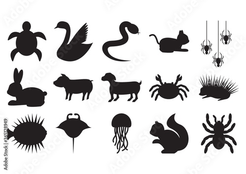 silhouette of animals