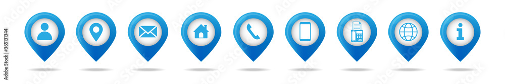 Contact icon with Map pointer. Vector illustration. Symbol set illustration flat design, Phone, smartphone, email, location, house, globe, address, profile, web, information. Contact icon with Map pointer. Vector illustration. Symbol set illustration flat design, Phone, smartphone, email, location, house, globe, address, profile, web, information.