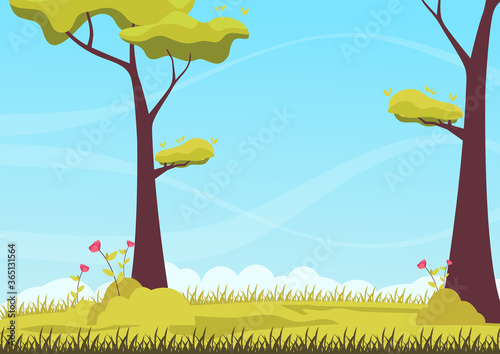 cartoon landscape vector nature background
