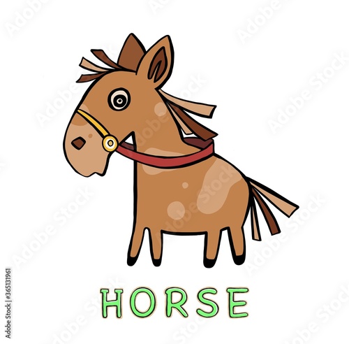 Cartoon Horse Running. Vector illustration
