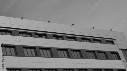 
Elements and details of the facade of the house in the cities of Russia