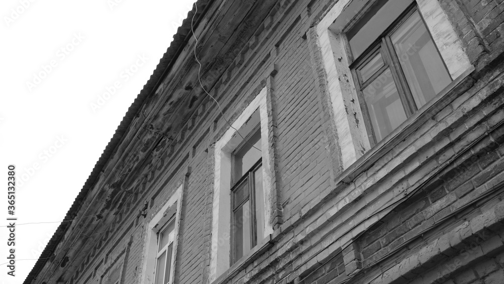 
Elements and details of the facade of the house in the cities of Russia