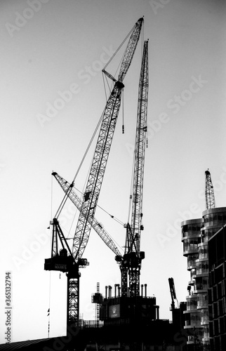 construction site with cranes in Sydney Australia downtown