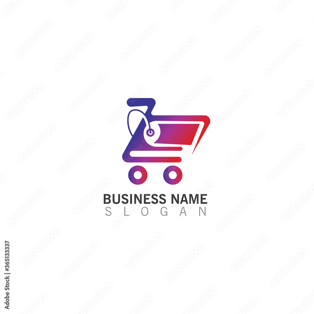 Shopping Cart Logo creative template, Shop Logo Vector Inspiration design Shopping Cart Logo creative template, Shop Logo Vector Inspiration design