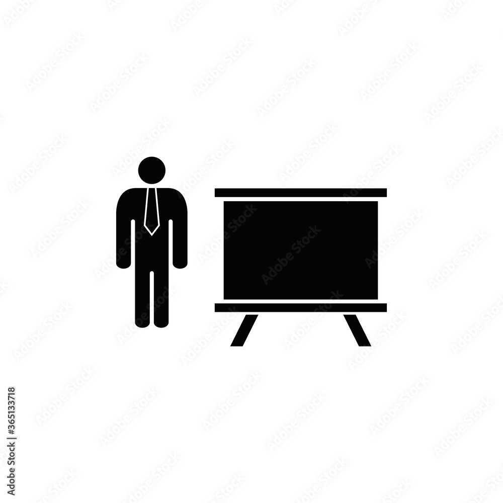 Teacher and blackboard icon vector logo template Teacher and blackboard icon vector logo template