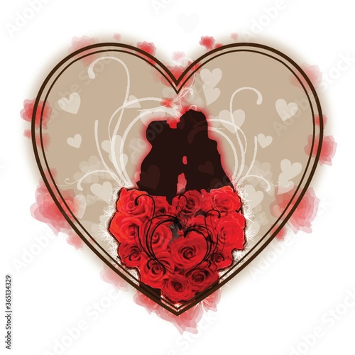 love couple with roses