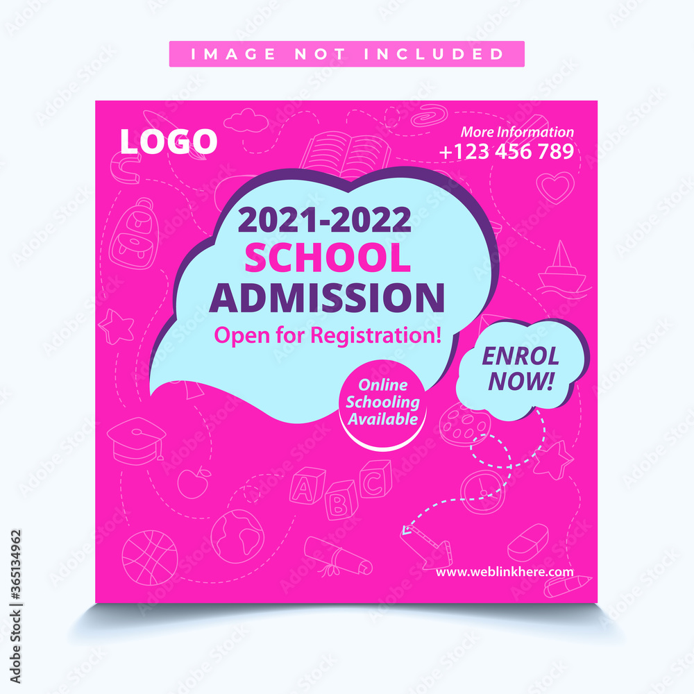 New admission social media post template