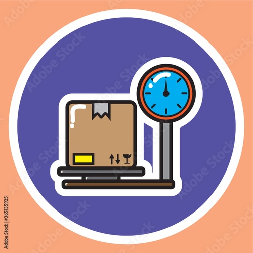 delivery box on weight machine