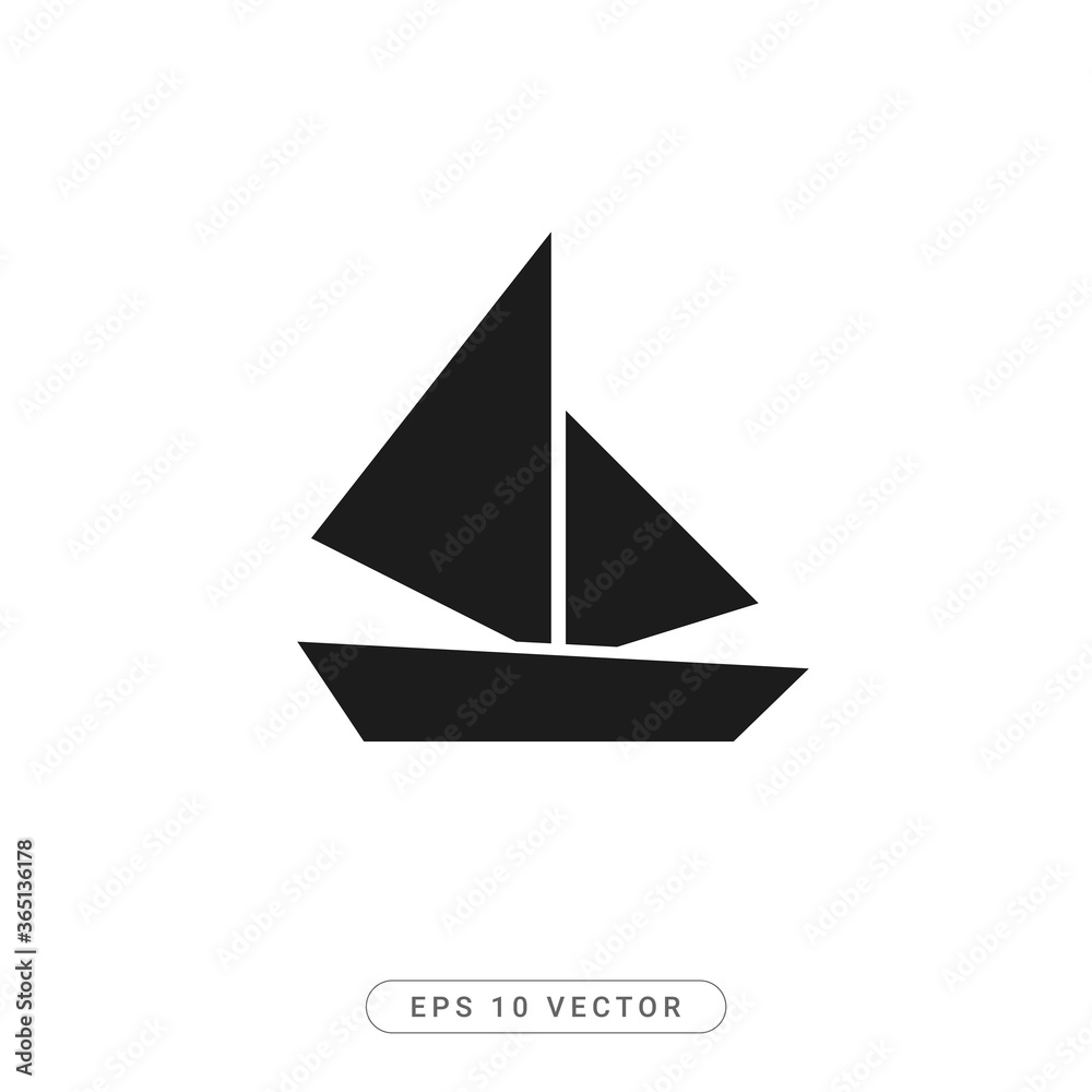 Boat Icon Flat Vector illustration - EPS 10 Vector Boat Icon Flat Vector illustration - EPS 10 Vector