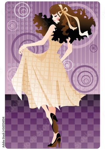 young woman in a dress