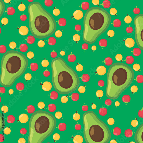 Avocado seamless pattern. Design for textile, fabric, wrapping, scrap, gift paper. Vector repeat ornament