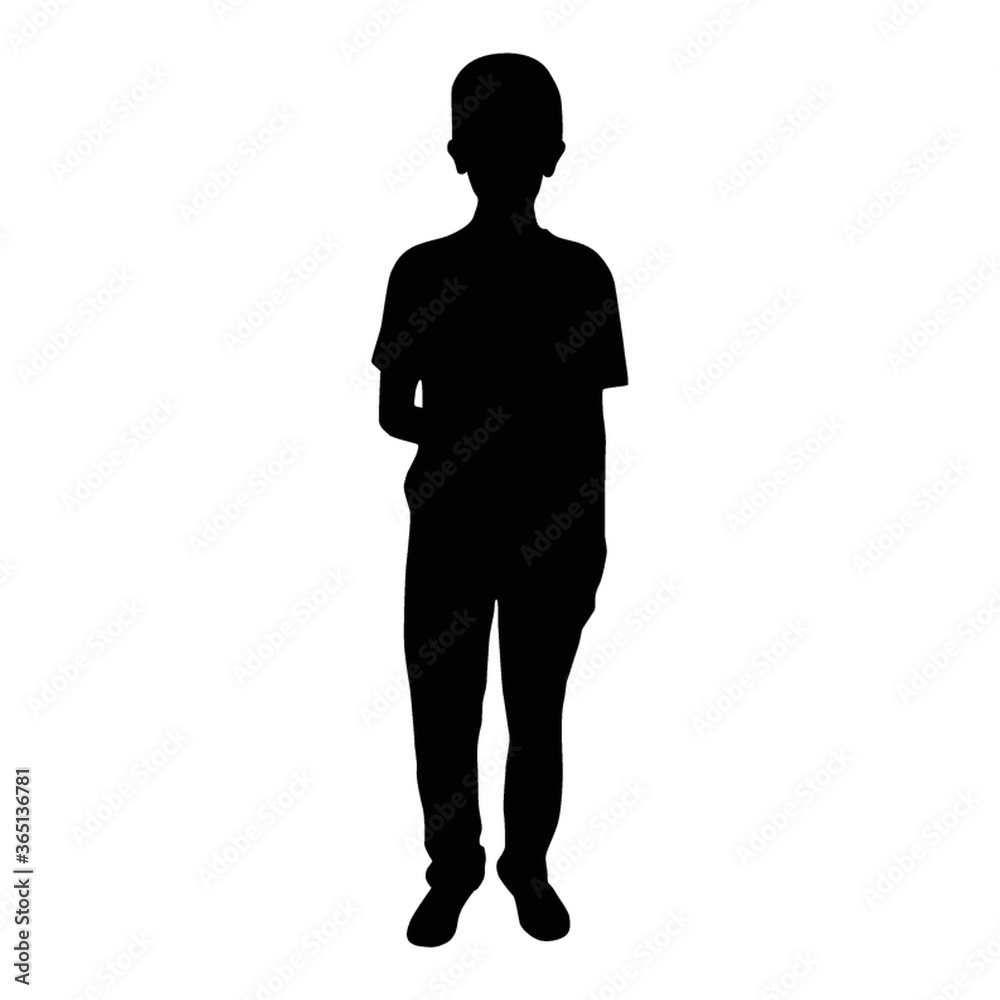 silhouette of boy standing