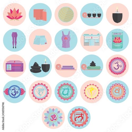 set of yoga icons