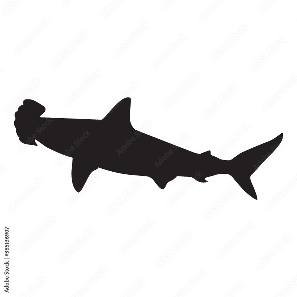 Naklejka premium silhouette of hammerhead shark