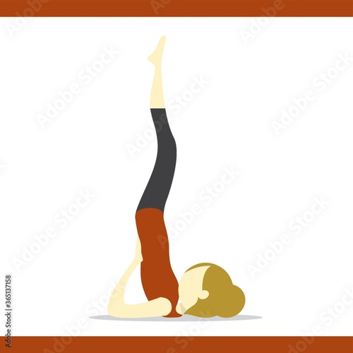 girl practising yoga in supported shoulderstand pose