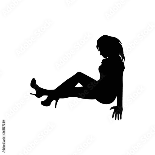 silhouette of girl sitting