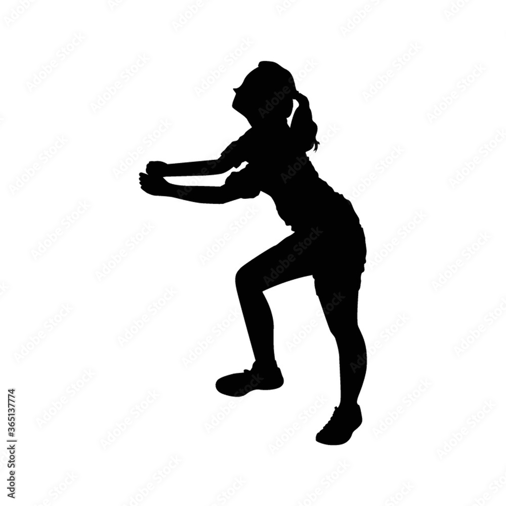 silhouette of girl dancing