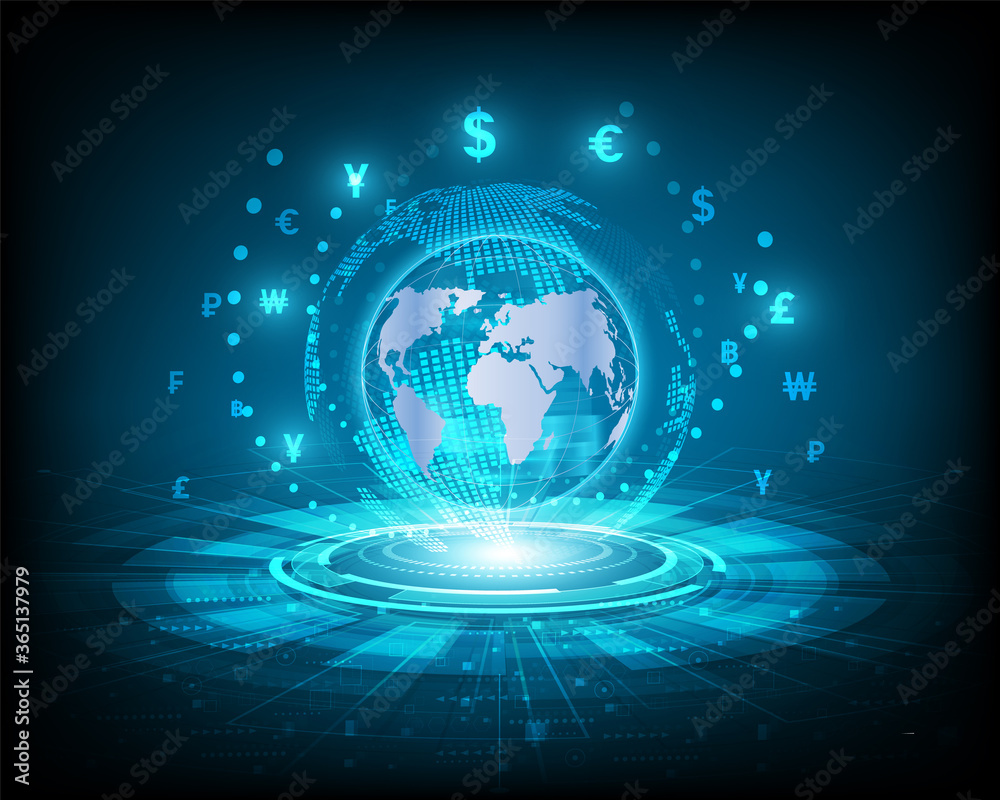 Currency exchange and global business network eps10 vector Currency exchange and global business network eps10 vector