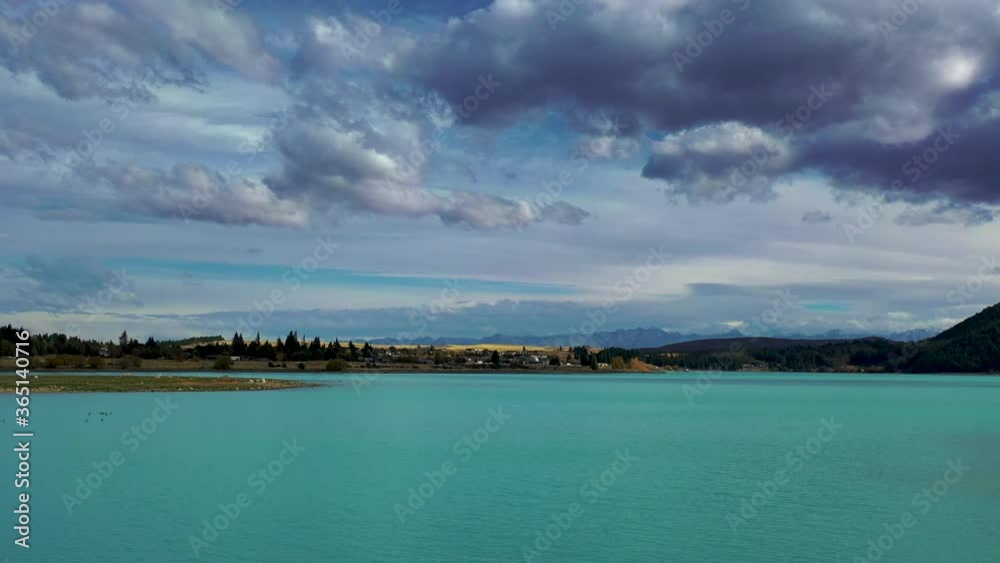 Lake Ruataniwha Mackenzie Basin New Zealand South Island drone Lake Ruataniwha Mackenzie Basin New Zealand South Island drone