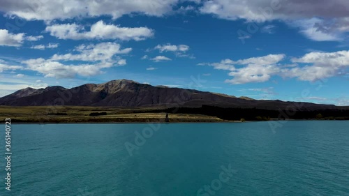 Wallpaper Mural Lake Ruataniwha Mackenzie Basin drone shot New Zealand South Island Torontodigital.ca
