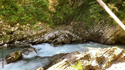 Creek at Slovenian mountain river  photo