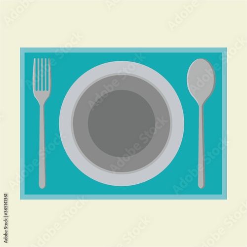 plate with fork and spoon