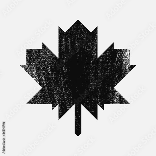 Icon of maple leaf with textured effect.