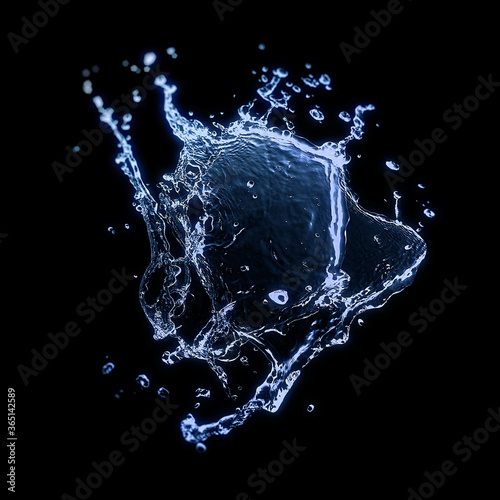 抽象的な水しぶきの3Dイラスト