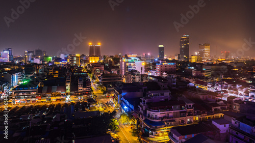 Phnom Penh Overview at Nighttime