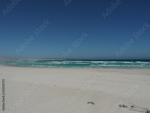 White sand beach and ocean