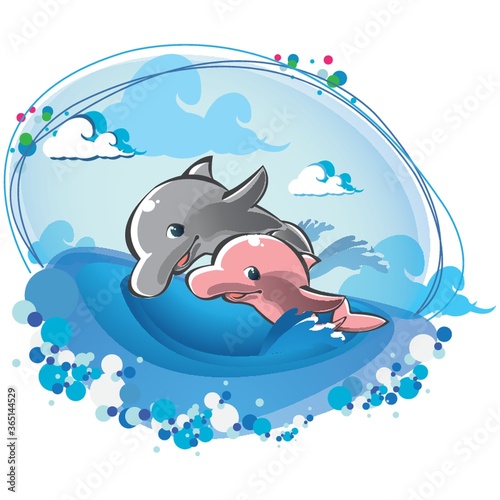 dolphins in ocean