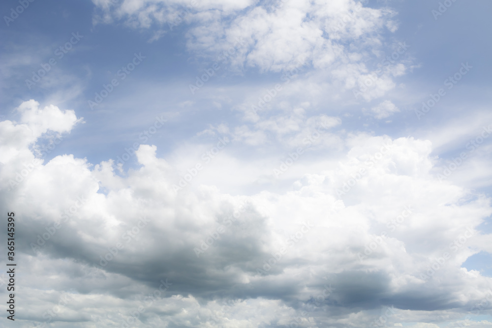 White cloudy blue sky background : Fresh environment  concept