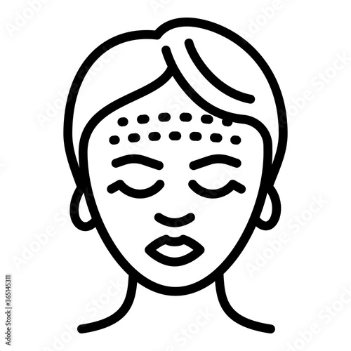 Forehead lifting icon. Outline forehead lifting vector icon for web design isolated on white background