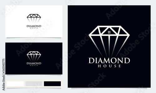 creative minimalist diamond house logo