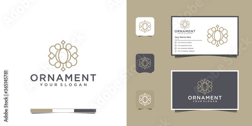 Luxury ornament Minimalist elegant floral with line art style. logos can be used for beauty, cosmetics, yoga and spa. logo and business card