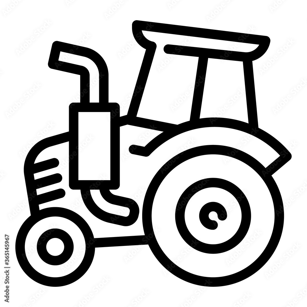 Old tractor icon. Outline old tractor vector icon for web design isolated on white background Old tractor icon. Outline old tractor vector icon for web design isolated on white background