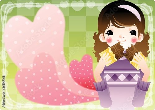 girl with a chocolate bar