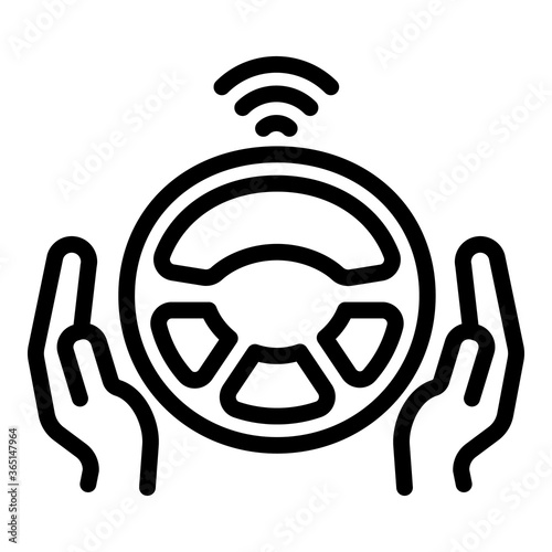 Steering wheel driverless icon. Outline steering wheel driverless vector icon for web design isolated on white background