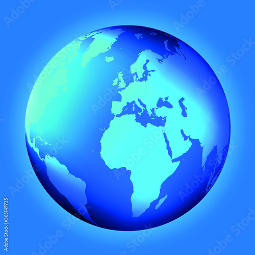 Blue earth globe icon © Milano