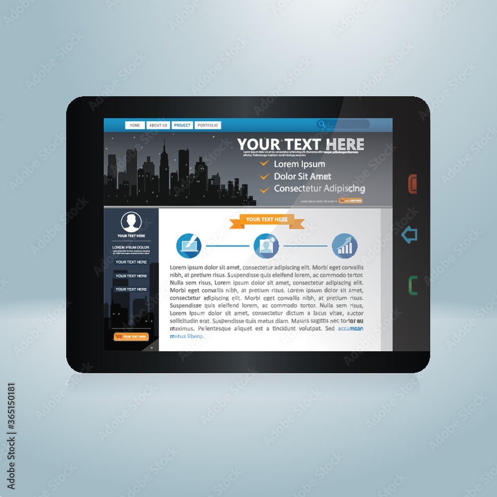 web design on a tablet